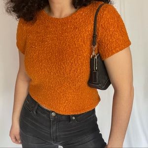 Burnt Orange Fuzzy Top